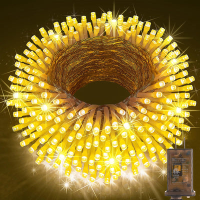 KNONEW 403ft 1000 LED String Lights Outdoor Christmas Lights 8 Modes & Timer Fairy Light Plug in Waterproof LED String Lights for Xmas Yard Tree Wedding Party Holiday Decorations (Warm White)