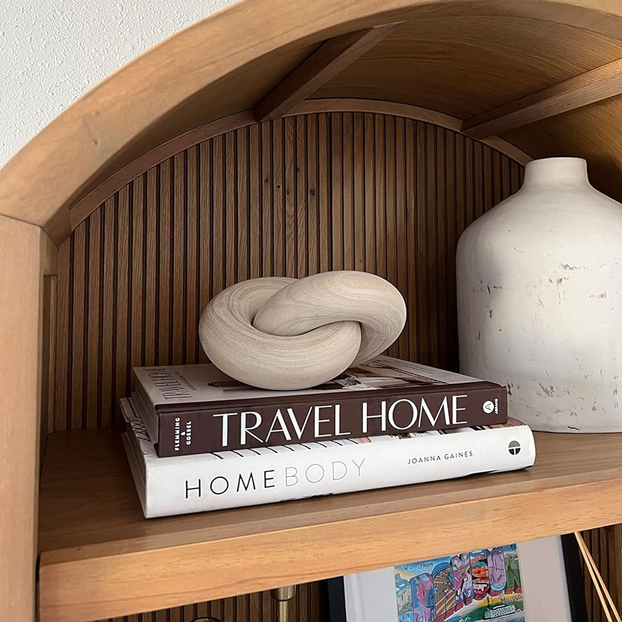 YiLiiod Wood kont Decor Coffee Table Decor for Living Room, Wood Chain Link Decor, Hand Carved Decoration for Home, Modern Farmhouse, Boho and Shelf Object YiLiiod