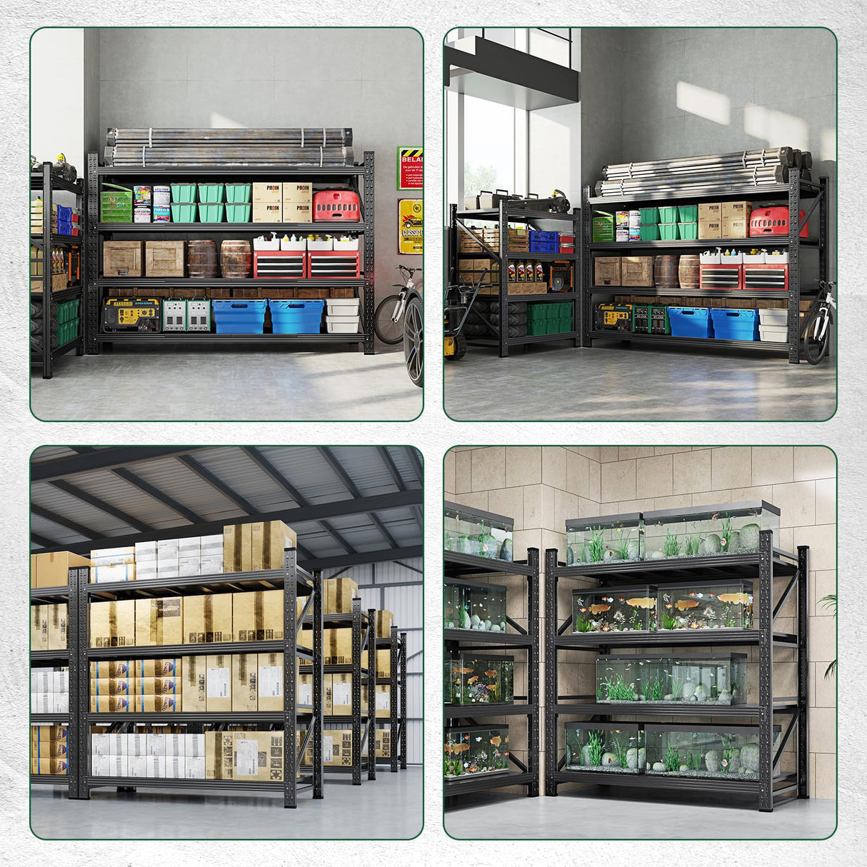 Letaya 3000LBS Storage Shelves Heavy Duty,70" H Garage Shelving Units, 4 Tier Adjustable Utility Rack Shelf,Large Metal Industrial Shelves,for Shop,Warehouse,Basement (48" W x 24" D x 70" H) Letaya