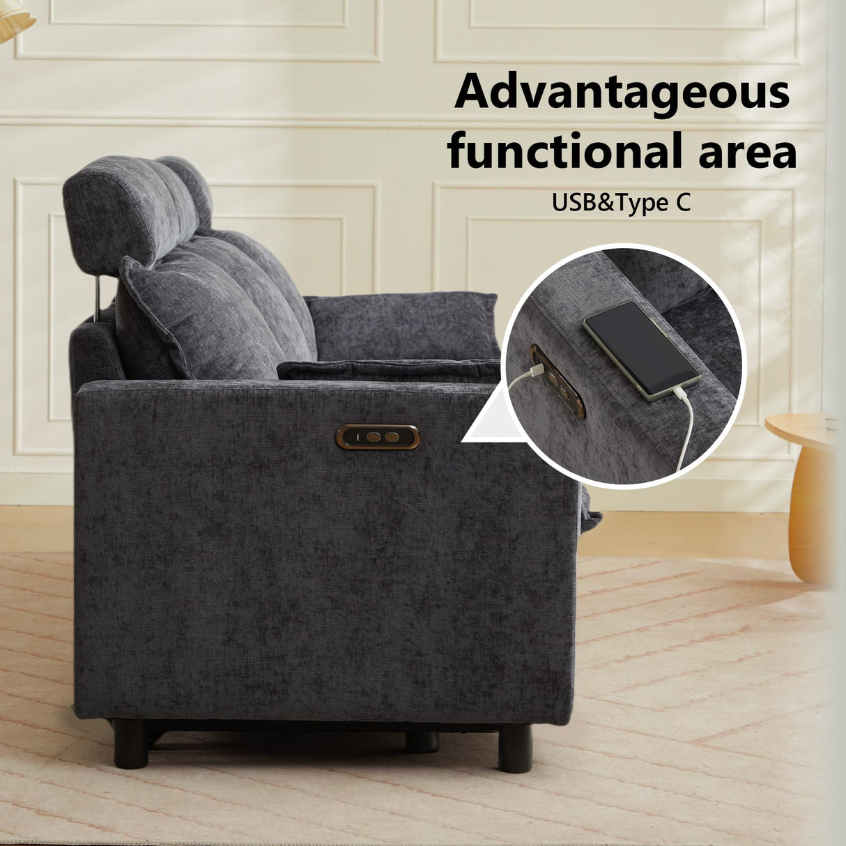 GUEAPY Cloud Couch Power Reclining Sofa Loveseat-Oversized Reclining Sectional Couches, Modern Power Recliner Sofa/Couches for Living Room, Comfortable Recliner Couches with Soft Upholstery Pillows GUEAPY