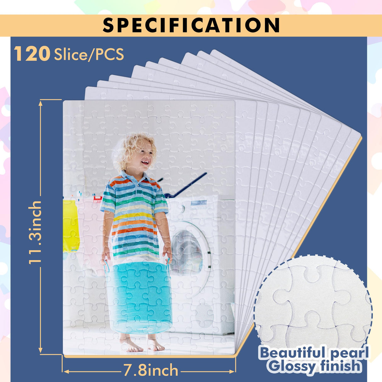 Koala Sublimation Blank Puzzle 120 Pieces of Each Set, 10 Sets Heat Transfer Printing White Puzzle for Customize Unique Puzzle Gift KOALA PAPER