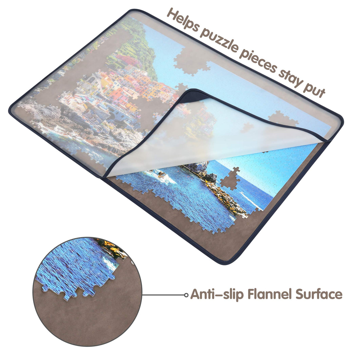 Tektalk Jigsaw Puzzle Board Portable Puzzle Mat with Puzzle Dustproof Cover for Puzzle Storage Puzzle Saver, Non-Slip Surface, Up to 1000 Pieces (Gray) Tektalk