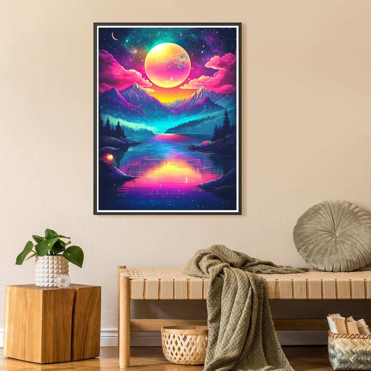 Upigi Moon Diamond Painting Kits for Adults,Moonlight Landscape DIY 5D Diamond Painting Kits for Beginners,Round Full Drill Gem Art Crafts Kit for Home Wall Decor 12 x 16 Inch Upigi