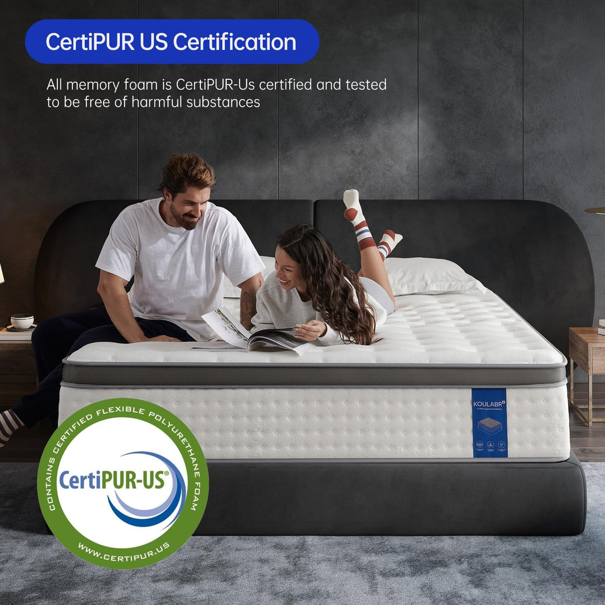 King Mattress,14 Inch King Size Mattresses in a Box,Memory Foam Hybrid Mattress , Individual Pocket Spring for Motion Isolation &Zoned Support & Pressure Relief,Medium Firm (King, 14, Inches) KOULABR Z