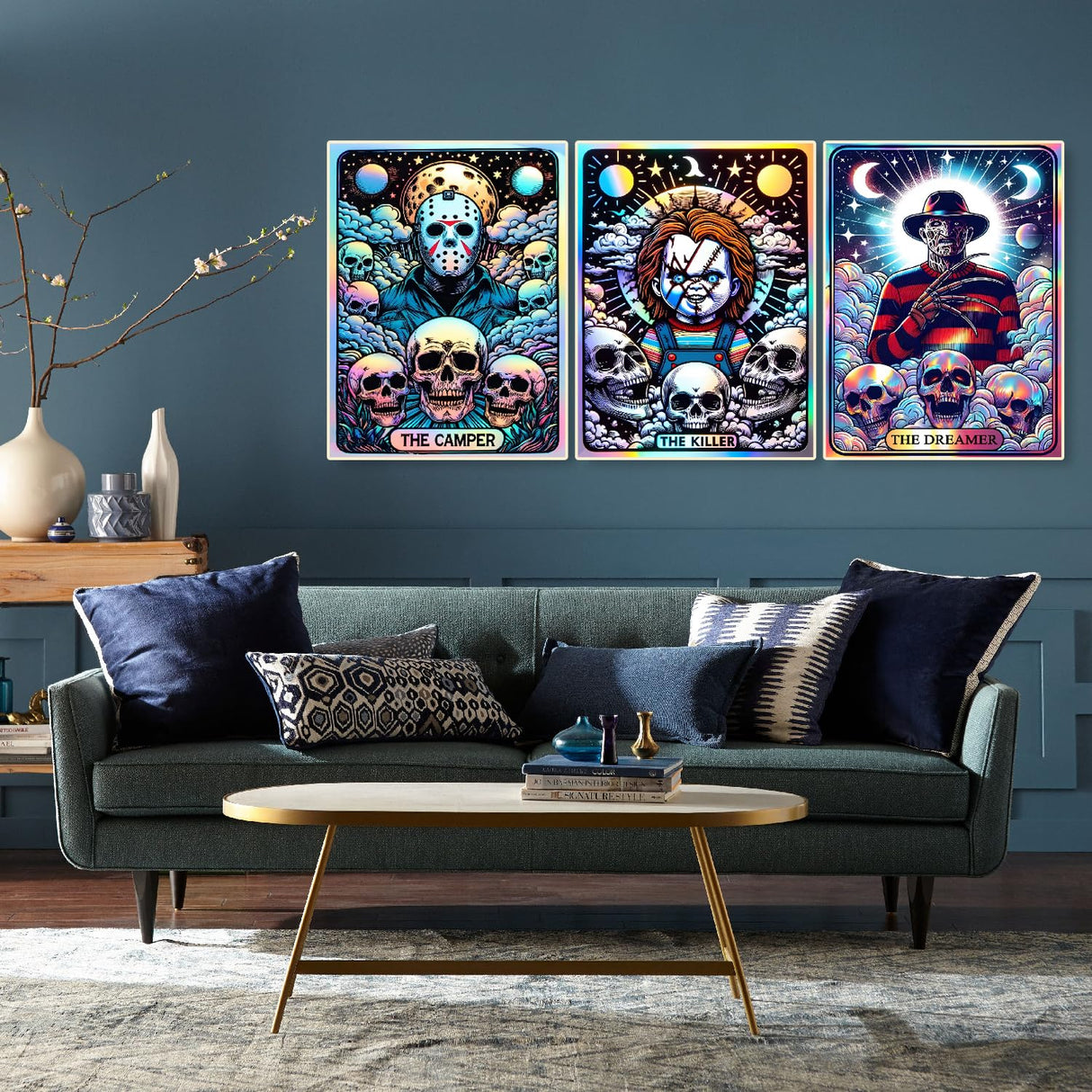 6 Packs Halloween Diamond Painting Kits for Adults, DIY Horror Diamond Art Kits for Beginners, 5D Full Drill Crystal Arts and Crafts Gem Art Painting Kits for Home Wall Decor Festival Gift (30*40cm) LWZAYS