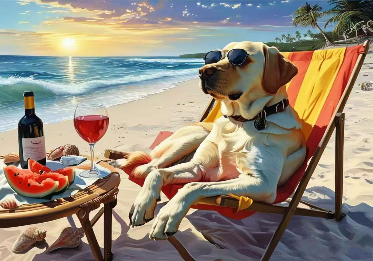 hill froeistung Dog Diamond Art Painting Kits for Adults,Beach Diamond Art Kits for Beginners, 5D DIY Round Full Drill Diamond Dots Gem Art Craft for Home Decor Gift 12x12inch hill froeistung