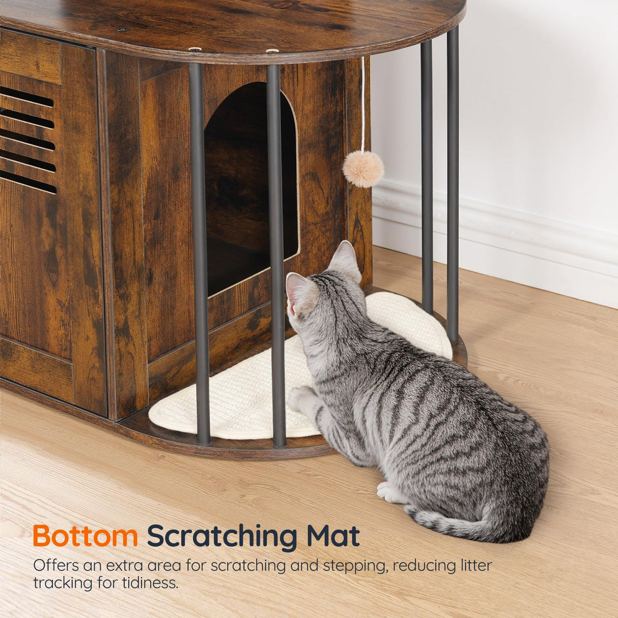 HOOBRO Cat Tree with Litter Box Enclosure, All-in-One 31.5" Cat Tower with Hidden Litter Box Cover Furniture for Indoor Cats, Versatile Cat Condo with Sisal Posts, Hammock, Rustic Brown FG45MZ03 HOOBRO