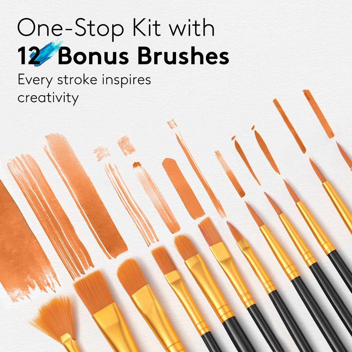 Acrylic Paint Set, 24 Colors (2 oz/Bottle) with 12 Art Brushes, Art Supplies for Painting Canvas, Wood, Ceramic & Fabric, Rich Pigments Lasting Quality for Beginners, Students & Professional Artist TMOL