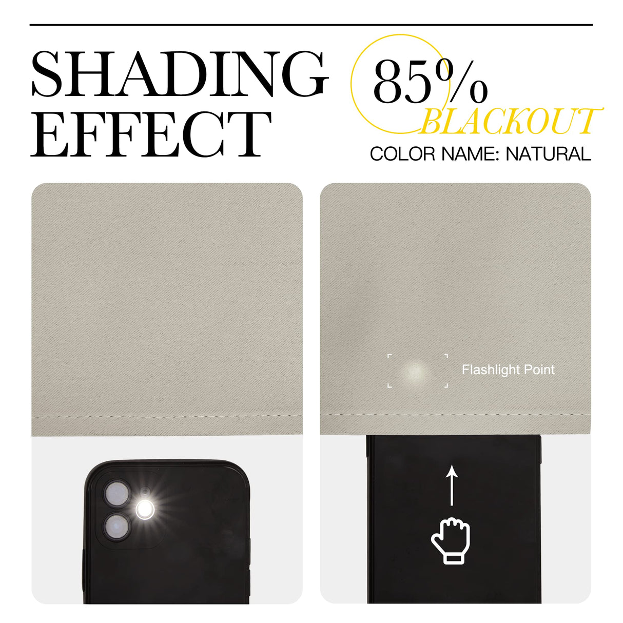 NICETOWN Natural Blackout Curtains for Bedroom (1 Pair, 42 x 63 inches), Farmhouse Thermal Insulated Room Darkening Drapes for Windows NICETOWN