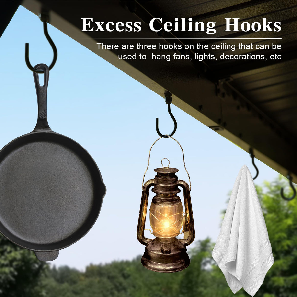 Domi 6.5x12FT Hardtop Grill Gazebo, Outdoor BBQ Gazebo with 2 Side Shelves and Sloping Galvanized Steel Roof, Metal Permanent Grill Canopy with Ceiling Hooks for Patio, Lawn, Backyard, Deck, Brown domi outdoor living