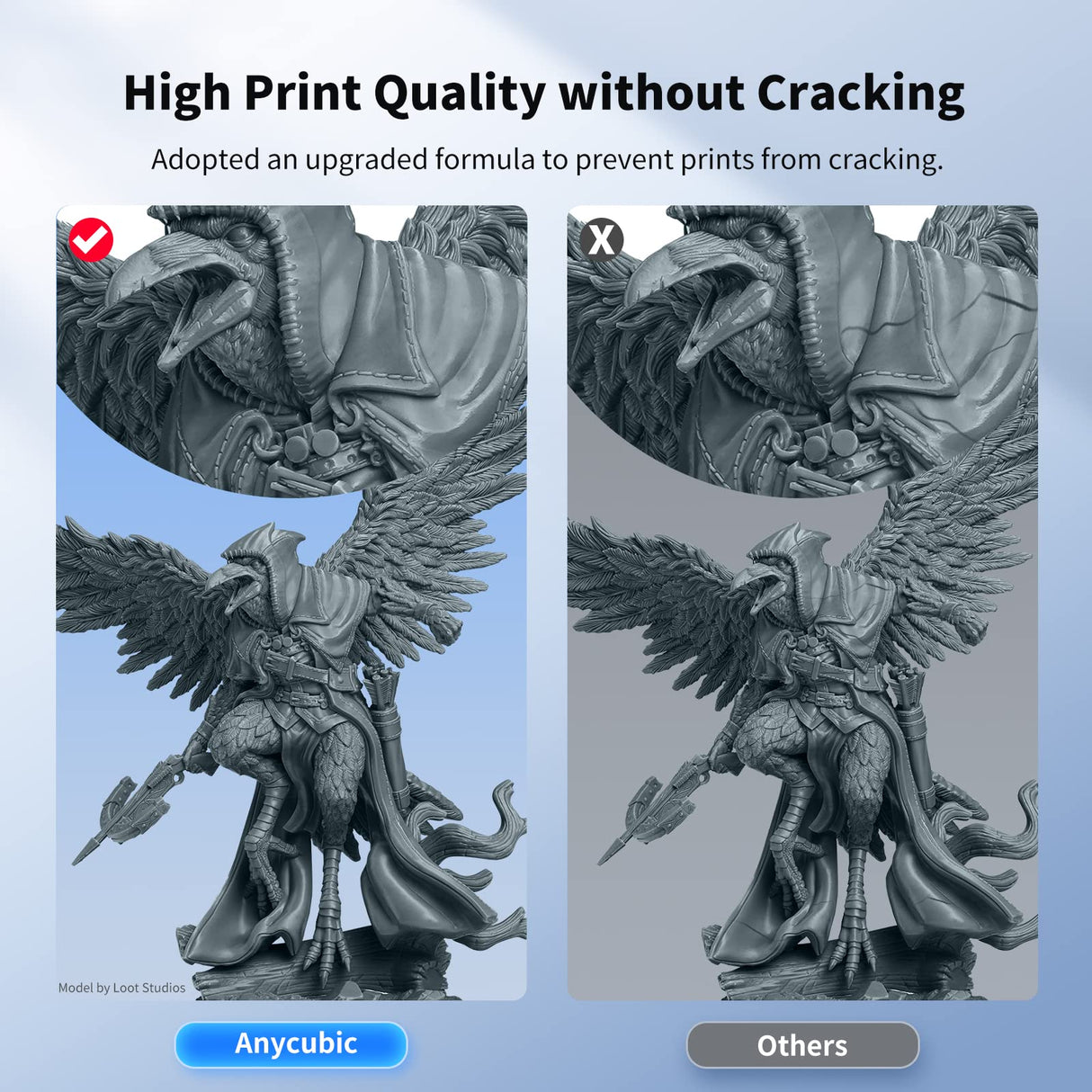 ANYCUBIC Upgraded 8K Water Washable 3D Printer Resin, 405nm High Precision 3D Resin, Low Shrinkage Photopolymer Resin for 4K/8K/12K Capable LCD DLP Resin 3D Printer Printing (HD Grey, 1000g) ANYCUBIC