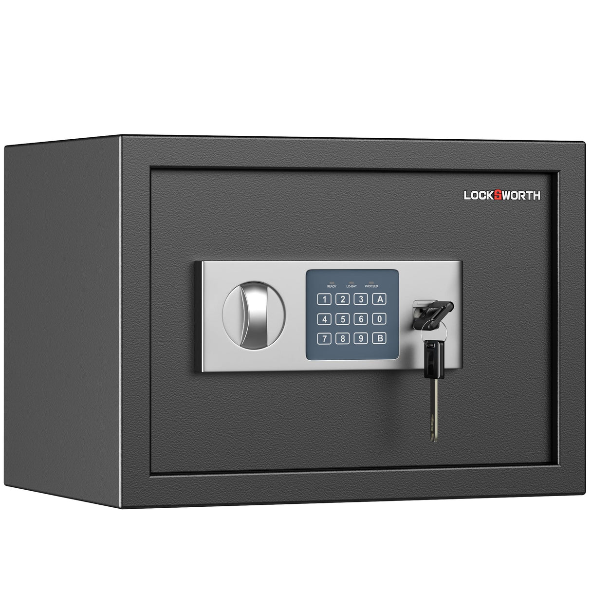 Locksworth Safe for Home, 0.6 Cubic Feet Safety Box, Lock Box for Money, Jewelry, Documents and Guns, Digital Security Safe for Office, Hotel and Personal Use, 13.8"W x 9.8"D x 9.8"H Locksworth