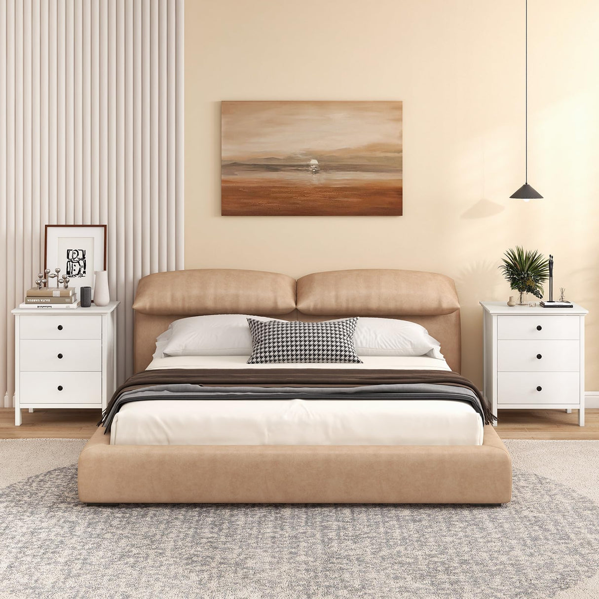 Giantex Nightstand with 3 Drawers, Wooden Side End Table with Solid Wood Legs, Retro 3-Drawer Bedside Table Night Stand for Bedroom Home Office Small Space, Easy Assembly, White Giantex