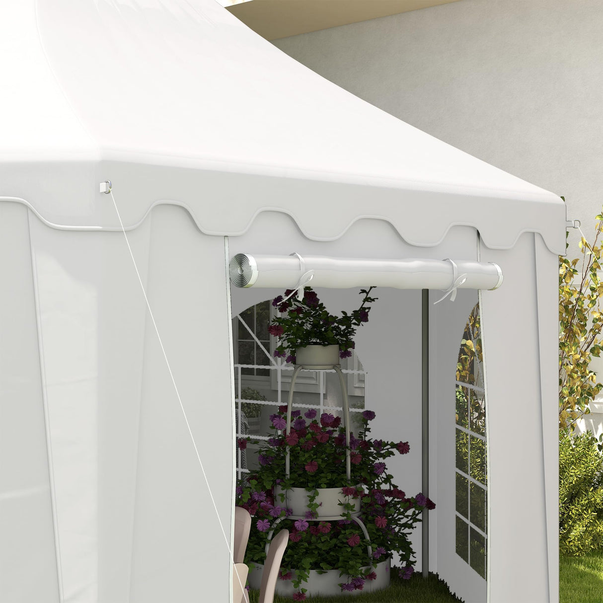 Outsunny 22 x 16 ft Party Tent, Wedding Tent with Sidewalls, Heavy Duty Event Tent with 2 Doors and 6 Windows, Outdoor Gazebo Tent for Party, White Outsunny