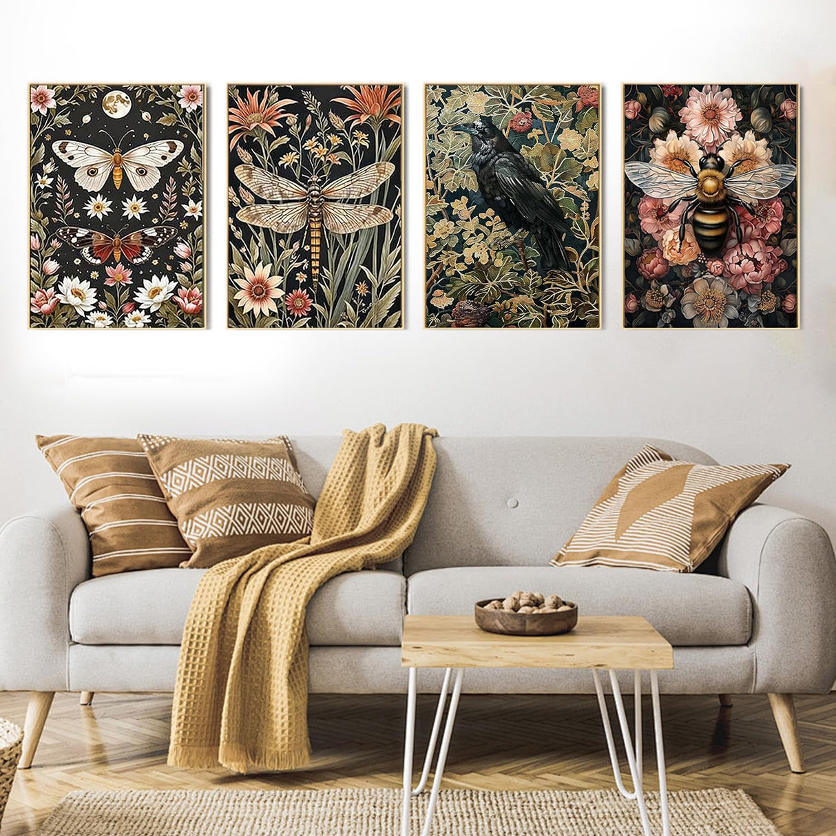 Diamond Painting Kits for Adults - 4 Pack Dragonflies, Butterfly, Bees, Bird DIY 5D Diamond Art Kits Full Drill Diamond Dots Paintings with Diamonds Gem Art and Crafts Home Decor 12x16inch Fairyland JinWenn