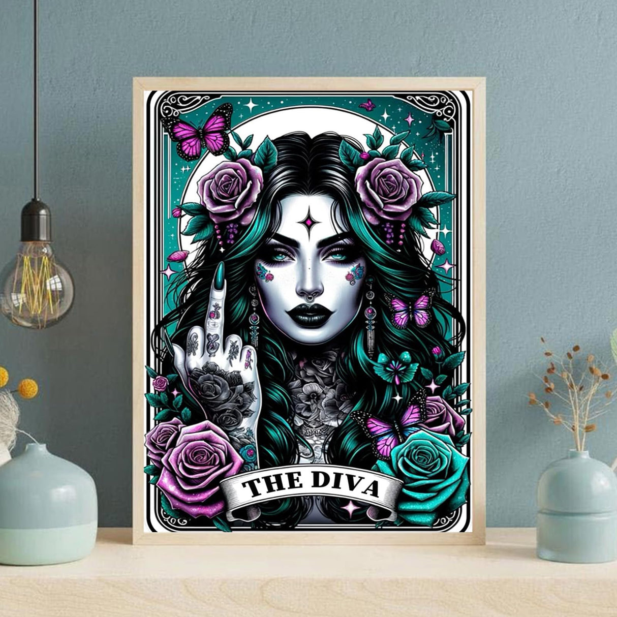 GOUOYANA Gothic Diamond Art Kits for Adults, Tarot Card Diamond Painting, Diamond Painting Cards, DIY Full Rhinestone 5D Diamond Painting Kits (Gemstone Craft), Home Wall Decoration (12x16 inch) GOUOYANA