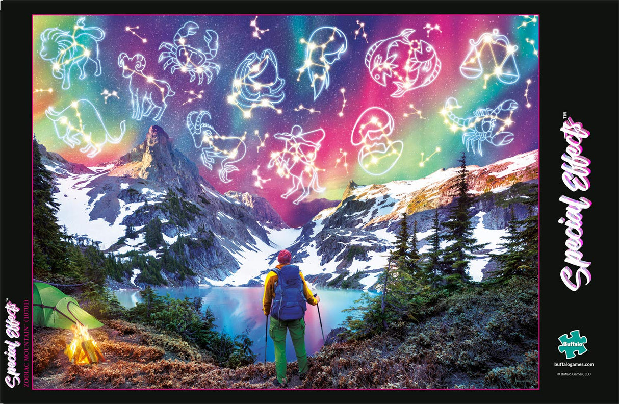 Buffalo Games - Zodiac Mountain - Glow in The Dark - 1000 Piece Jigsaw Puzzle for Adults Challenging Puzzle Perfect for Game Nights - Finished Size is 26.75 x 19.75 Buffalo Games