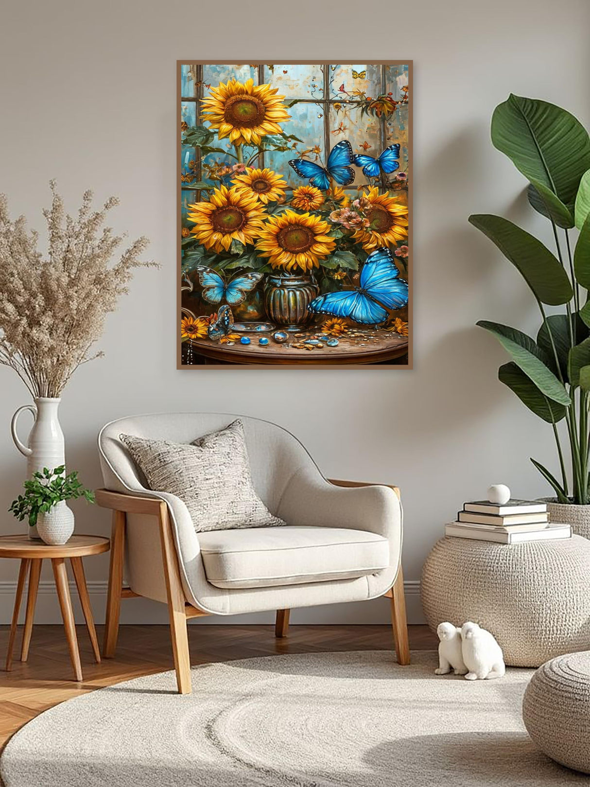 Mowana Sunflower Diamond Art Kits for Adults - Diamond Painting Kits for Beginners, Craft Kits 5D DIY Round Full Drill Gem Art Painting for Home Wall Decor and Gift 12x16inch Mowana