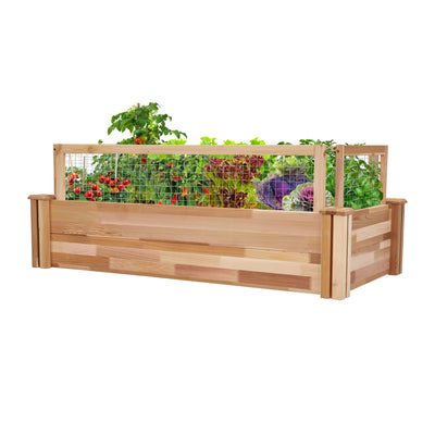 Jumbl Raised Canadian Cedar Garden Bed | Elevated Wood Planter for Growing Fresh Herbs, Vegetables, Flowers, Succulents & Other Plants at Home | Great for Outdoor | 34x18x30”