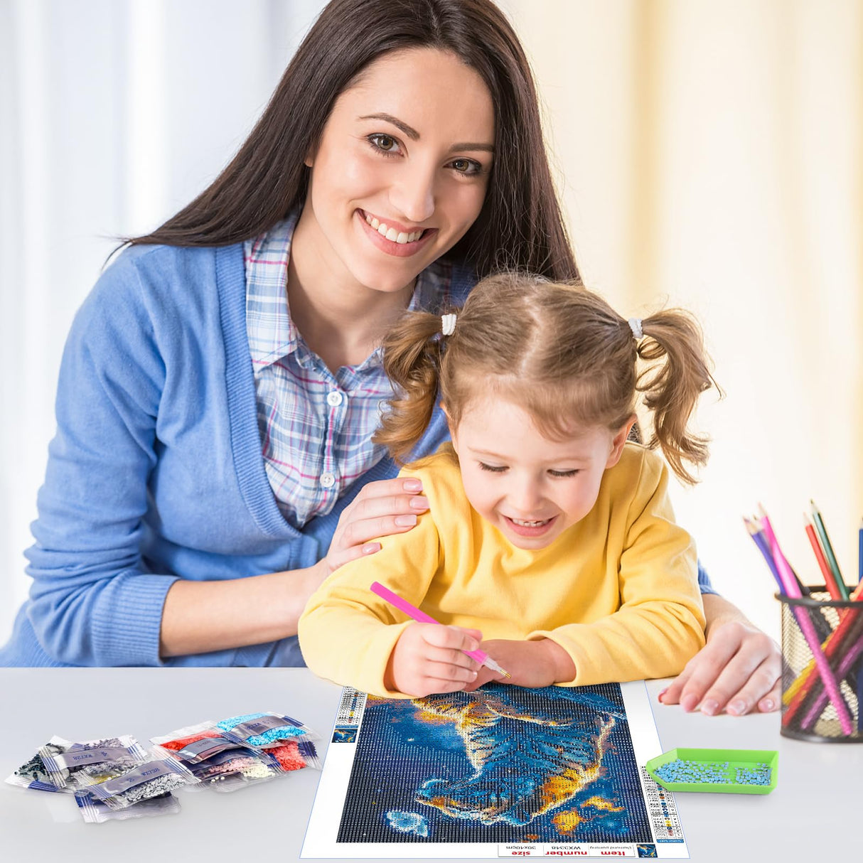 RICUVED Diamond Art Kits for Adults, Tiger Diamond Art Kits Full Drill 5D Fantasy Diamond Art, Starry Sky Diamond Gem Dots Art and Crafts for Gift Home Wall Decor 12x16 Inch/30x40cm RICUVED