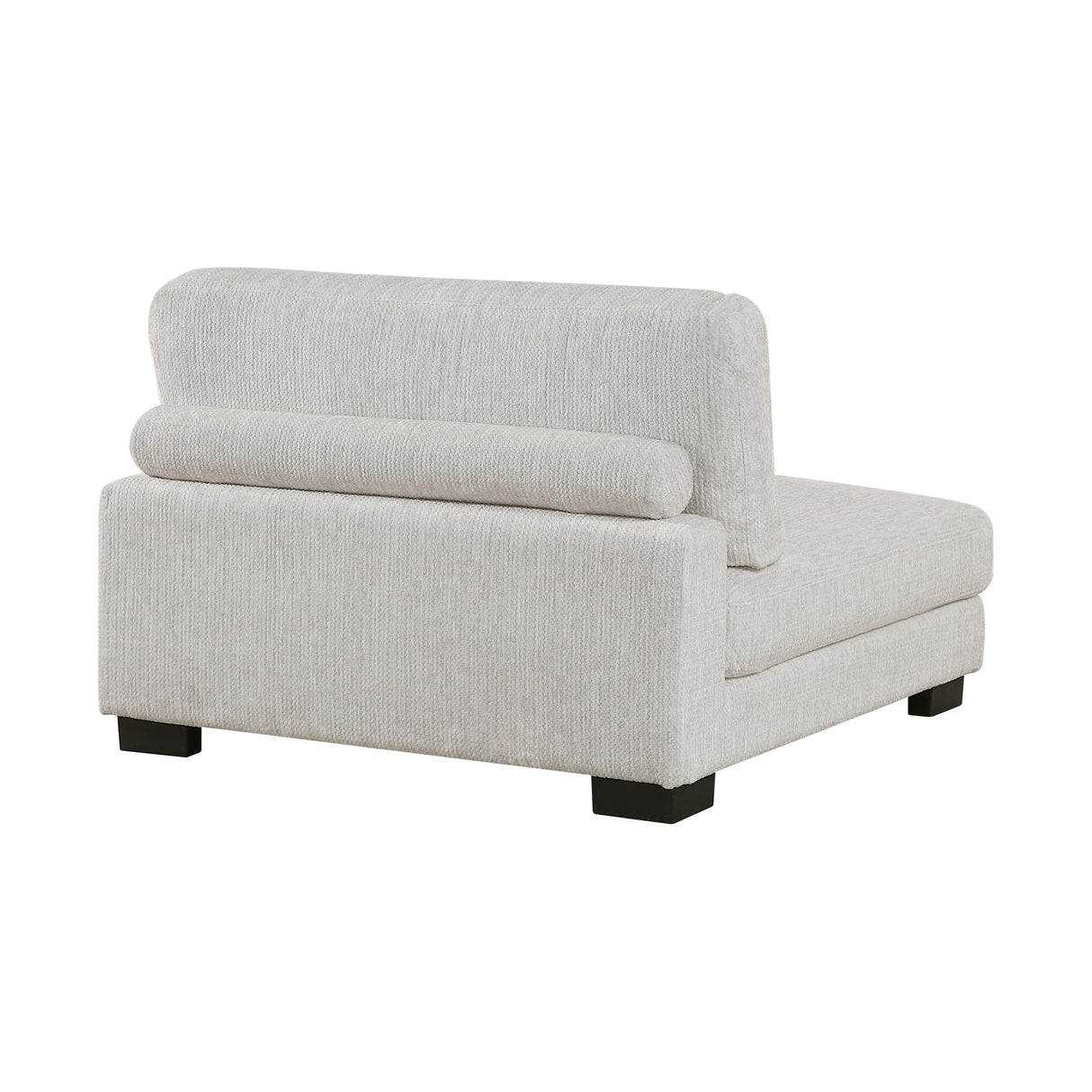 Lexicon Modular Sectional Sofa for Living Room, Textured Microfiber Armless Chair with Pillow, Units of Modular Sectional Couch, Upholstered Chair for Customizable Sectional Sofa Couch, Beige Lexicon