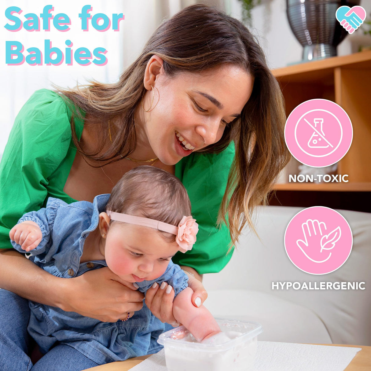 Luna Bean Baby Footprint & Hand Casting Kit – Premium Newborn Infant Keepsake - New Mom Gifts, Baby Shower Gifts for Girls and Boys Luna Bean