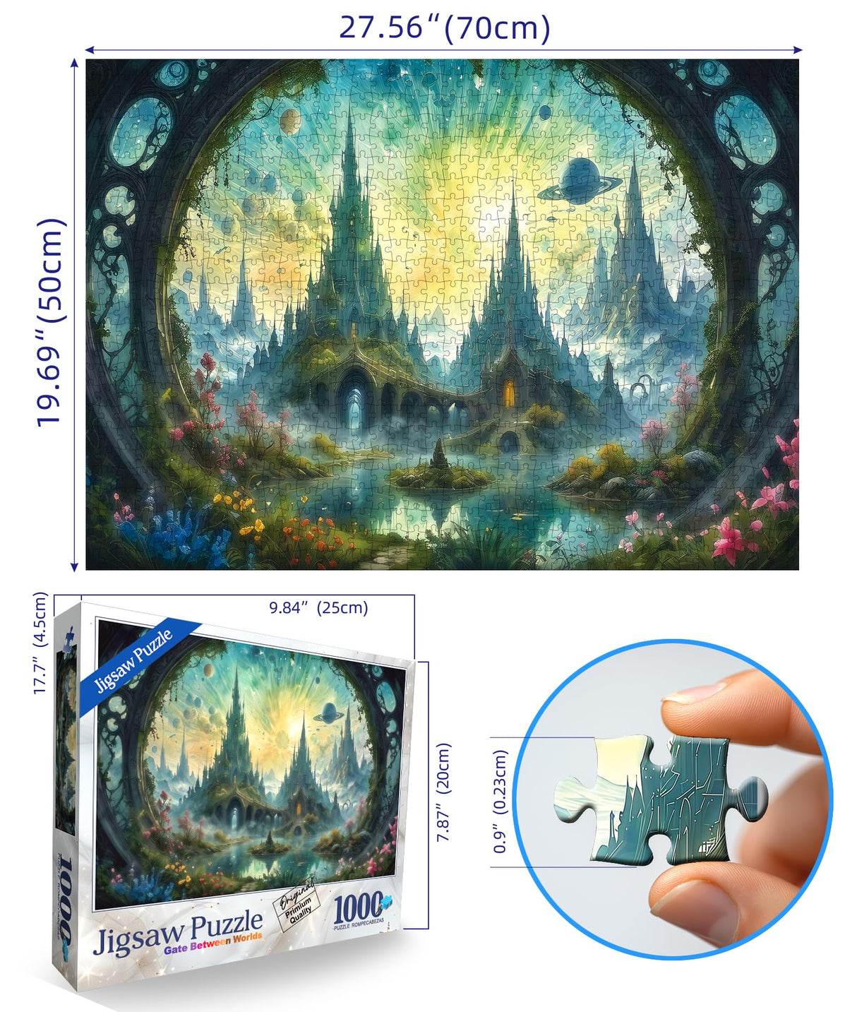 Science Fiction Landscape Jigsaw Puzzles for Adults Fantasy 1000 Piece Puzzle for Adults with Letters on Back Challenging Family Puzzle Games Gift Finished Puzzle Size is (26.75 x 19.75) MINIWAN