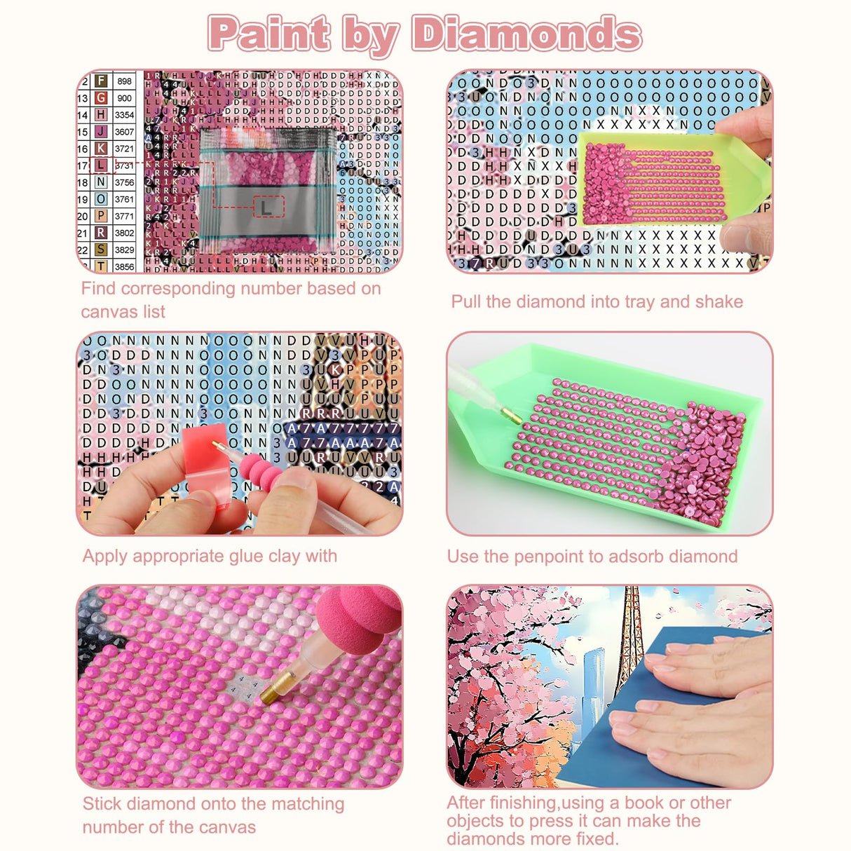 CEOVR Eiffel Tower Diamond Art Kits for Adults, 5D DIY Full Drill Diamond Painting Dots Crystal Gem Art, Adult Crafts Kits Arts and Crafts, Wall Decor for Home Office 12x16inch CEOVR