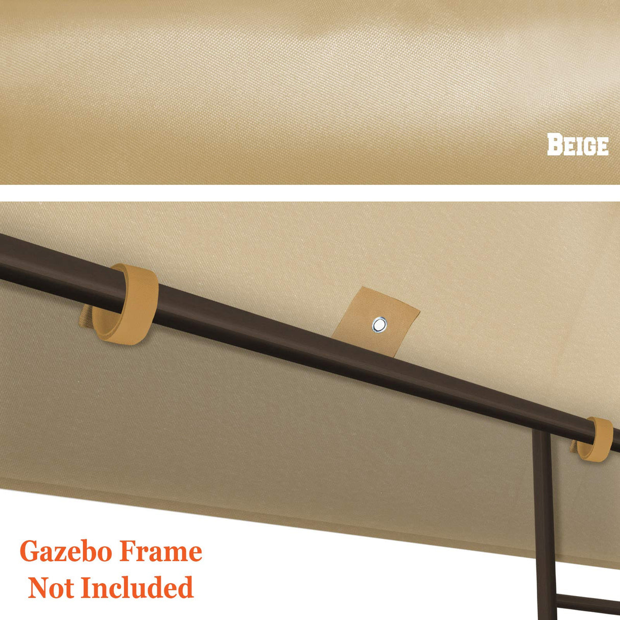 BenefitUSA Replacement Canopy Top Cover for 10'X10' Gazebo Polyester Double Tiers for Outdoor Garden Patio Pavilion Sunshade (Beige) BenefitUSA