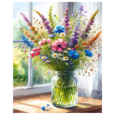 Flowers Paint by Numbers Kit for Adults, Flower Paint by Number for Adults Beginners, DIY Crafts Painting by Number for Gift Home Wall Decor 16x20 inch