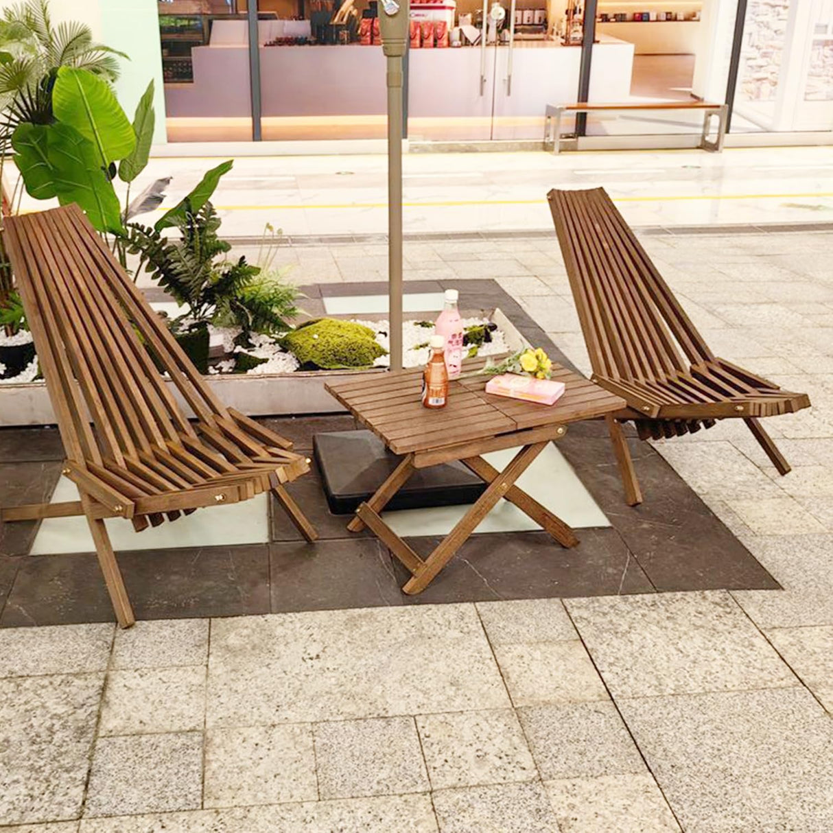 Generic Acacia Wood Folding Wooden Outdoor Chair -Stylish Low Profile Acacia Wood Lounge Chair for The Patio, Porch, Lawn, Garden or Home Furniture, Brown WoodArtSupply