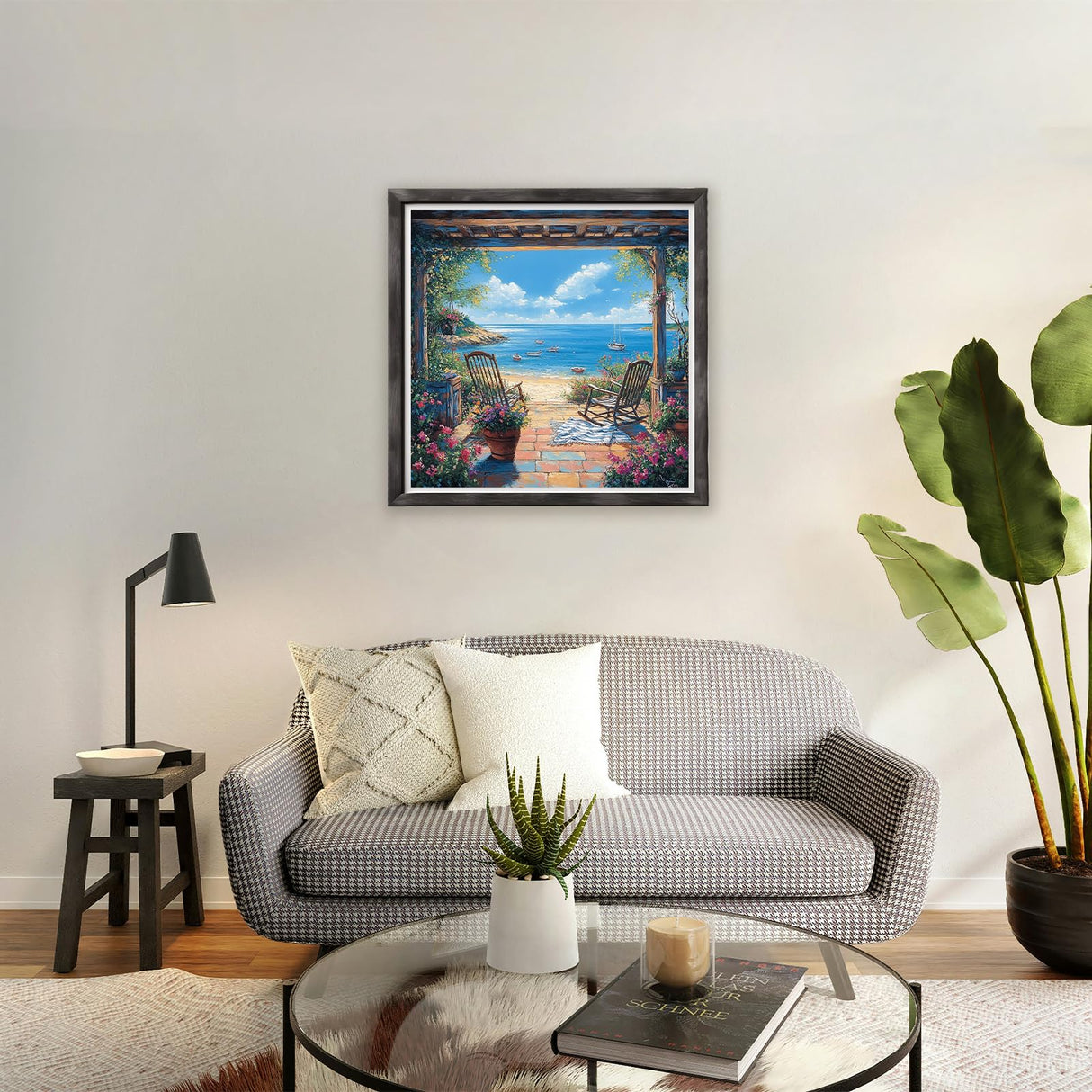 NAIMOER Landscape Diamond Art Kits for Adults Beginner, 5D Diamond Painting Kit, Beach Full Drill Gem Art Mosaic Kits DIY Paint by Diamonds Dot, Diamond Painting Crafts for Home Wall Decor 12x16inch NAIMOER