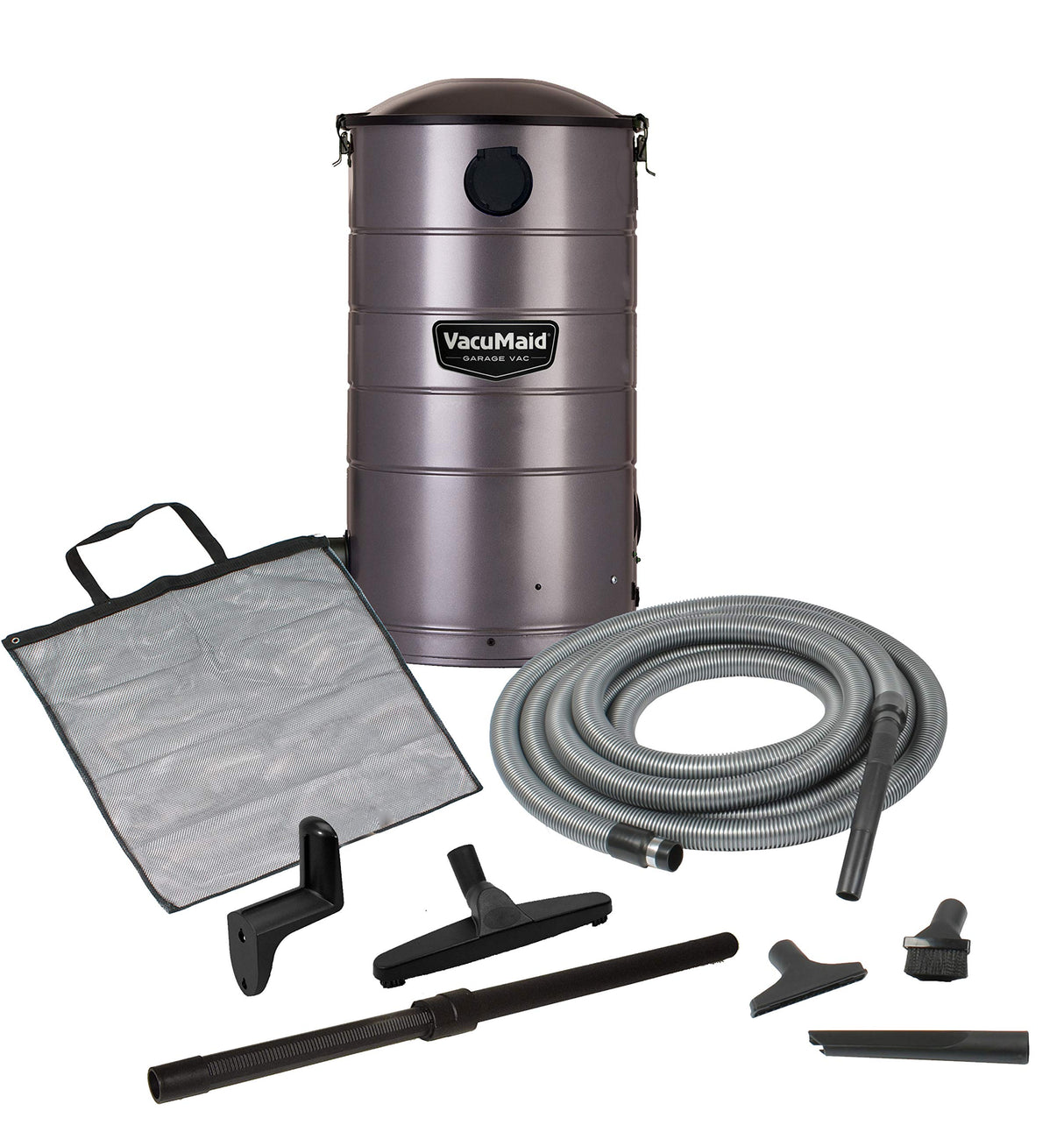 VacuMaid GV30 Wall Mounted Garage Vacuum with 30 ft Hose and Tools VacuMaid