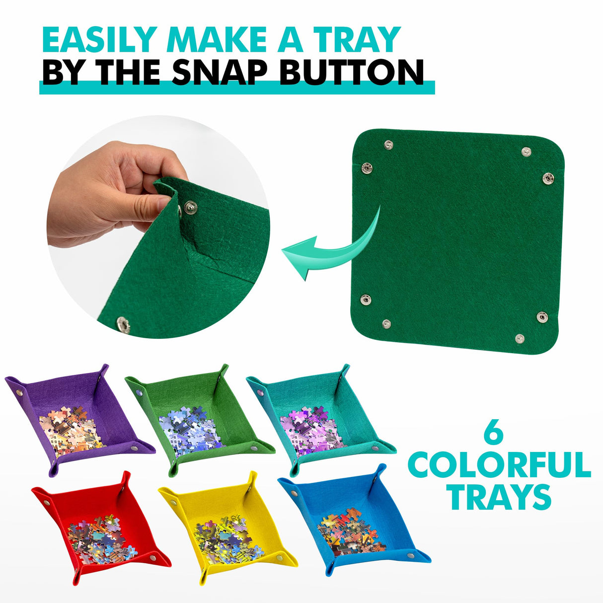Becko US 2000 Piece Foldable Puzzle Board with 6 Colorful Trays & TPU Cover, Portable & Lightweight Puzzle Table, Puzzle Mat with Auxiliary Lines for Puzzle Storage, for 2000 1500 1000 Piece Puzzles Becko US