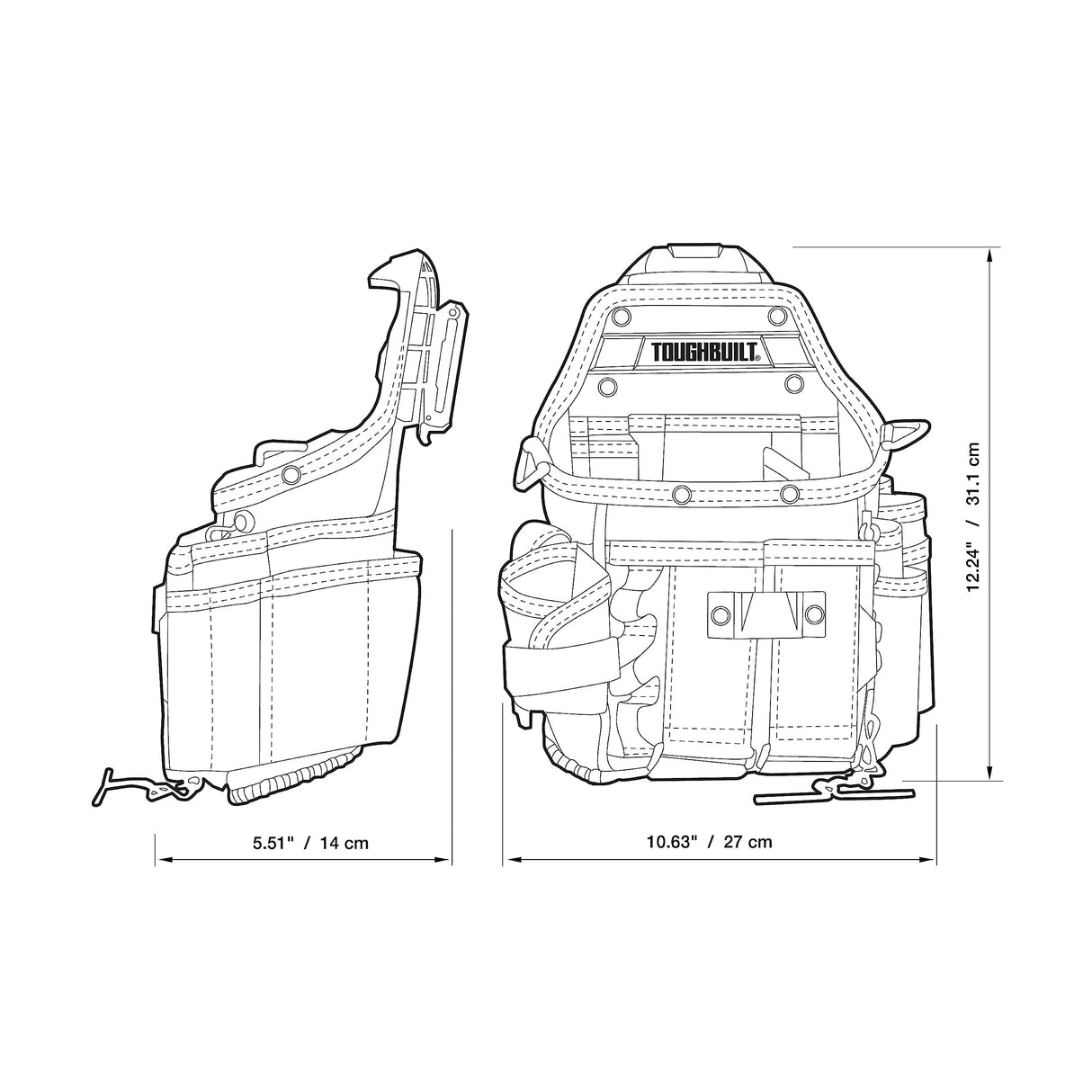 TOUGHBUILT TOU-CT-114 TB-CT-114 Journeyman Electrician's Pouch/Strap ToughBuilt