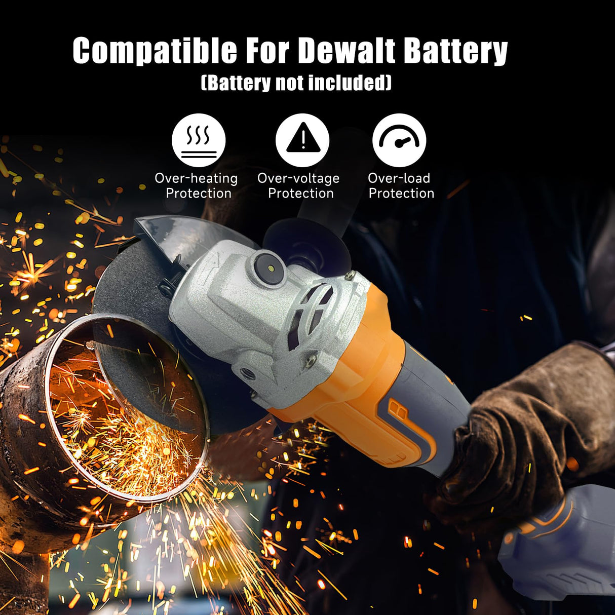 Cordless Angle Grinder for Dewalt 20V MAX Battery, Angle Grinder with 11000 RPM Brushless Motor, 3 Variable Speeds Grinders for Cutting, Griding, Polishing.(Tool Only) Starmingstm