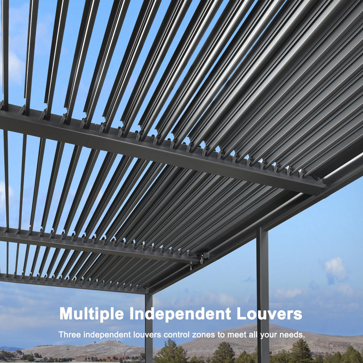 PURPLE LEAF Louvered Pergola 11' x 20' Oversize Patio Aluminum Pergola Modern Outdoor Pergola with Adjustable Roof for Deck Garden Yard Hardtop Gazebo PURPLE LEAF