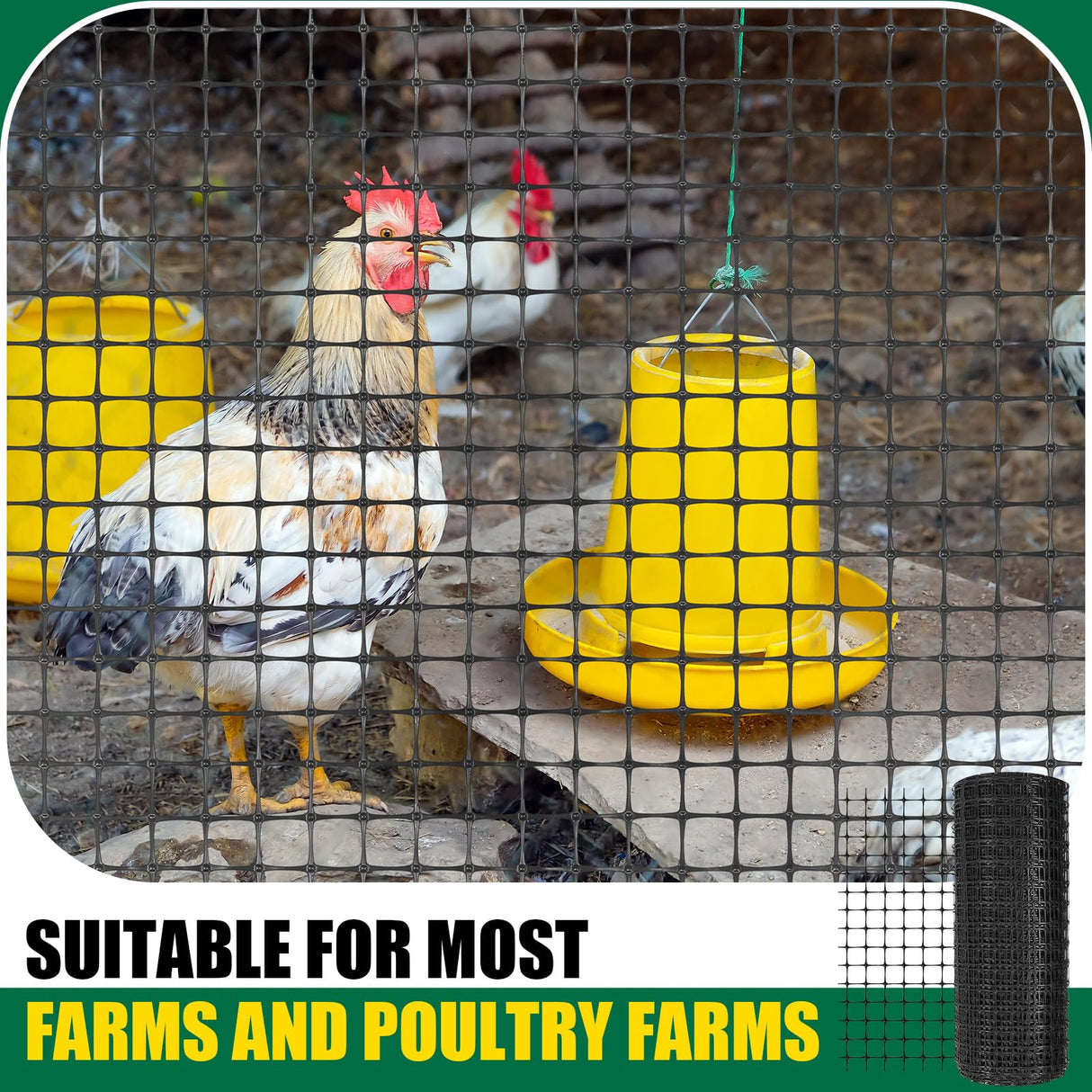 Preboun Plastic Mesh Fence 2 x 164 ft Plastic Safety Fence Roll Reusable Animal Construction Barrier Netting Temporary Pool Fencing Snow Fence for Construction Animal Garden Fencing(Black) Preboun