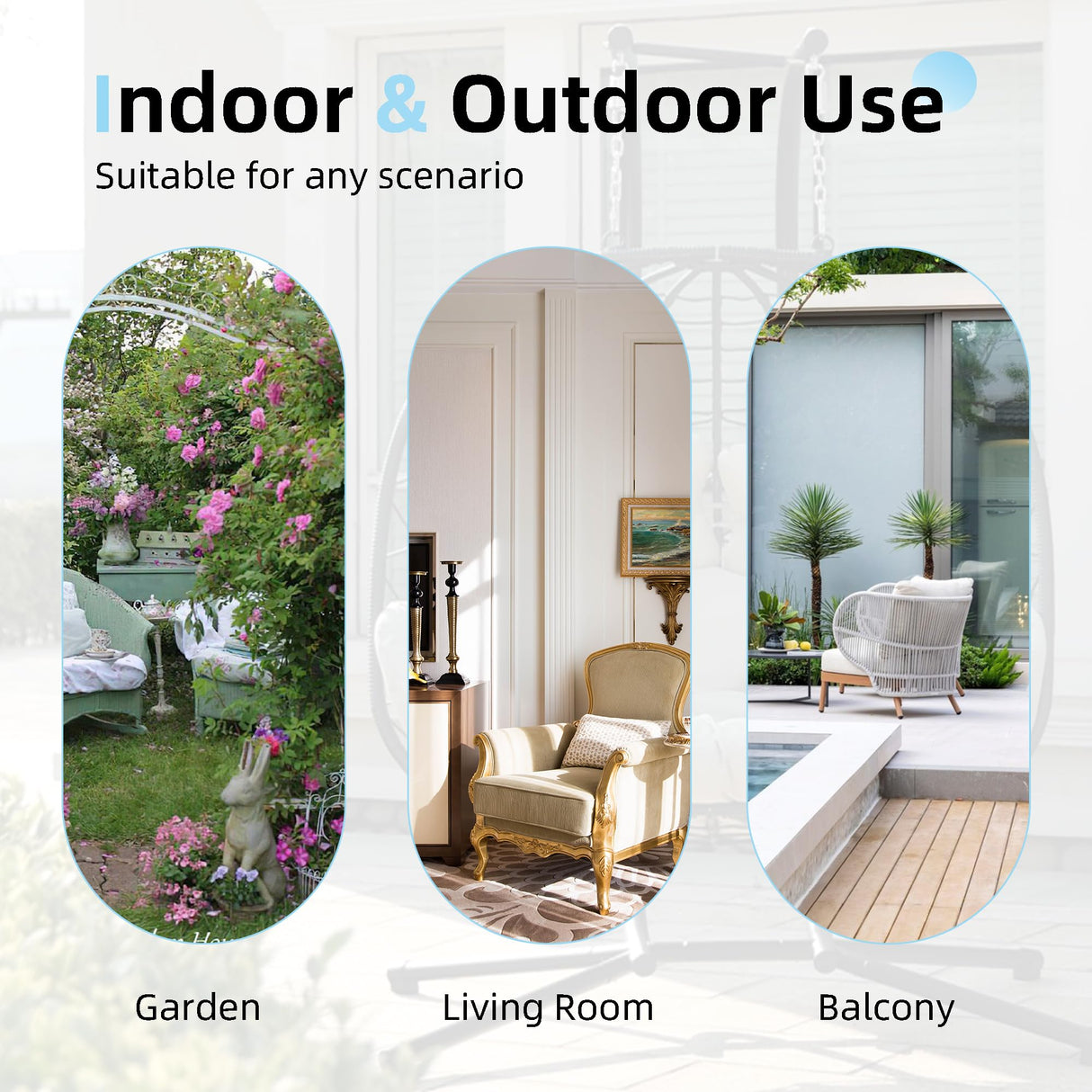 Double Egg Chair with Stand Hammock Swing Chair Foldable Hanging Loveseat, UV Resistant Removable Cushions, 700LBS Capacity for Bedroom, Balcony, Garden(BK-BE) DoubleTT