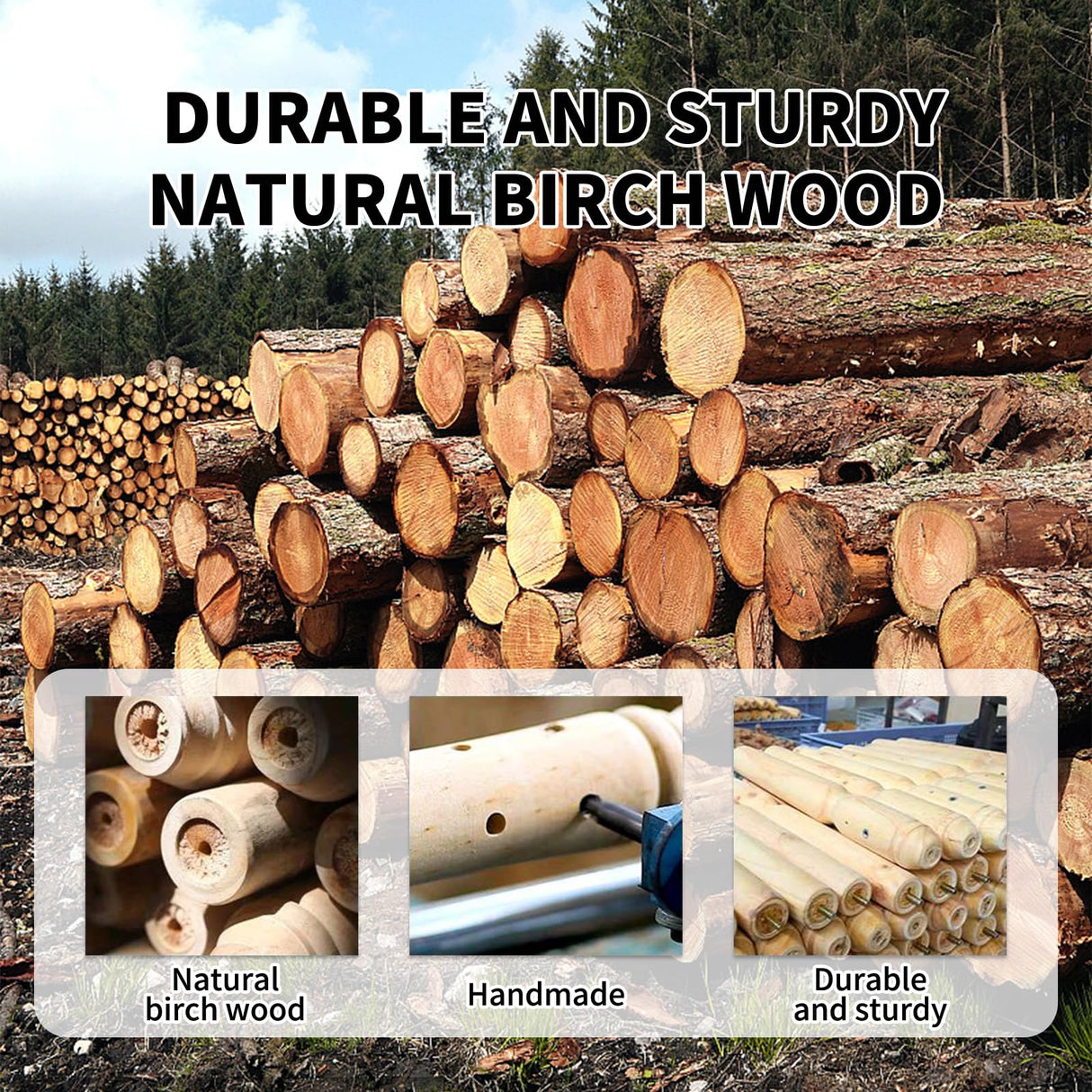 ZOZOE Wooden Classic Coat Rack Stand, Solid Wood Coat Rack Freestanding with 14 Hooks, Vintage Coat Racks with Sturdy Round Base, Natural Birch Wood Coat Tree Stand for Entryway Hallway ZOZOE