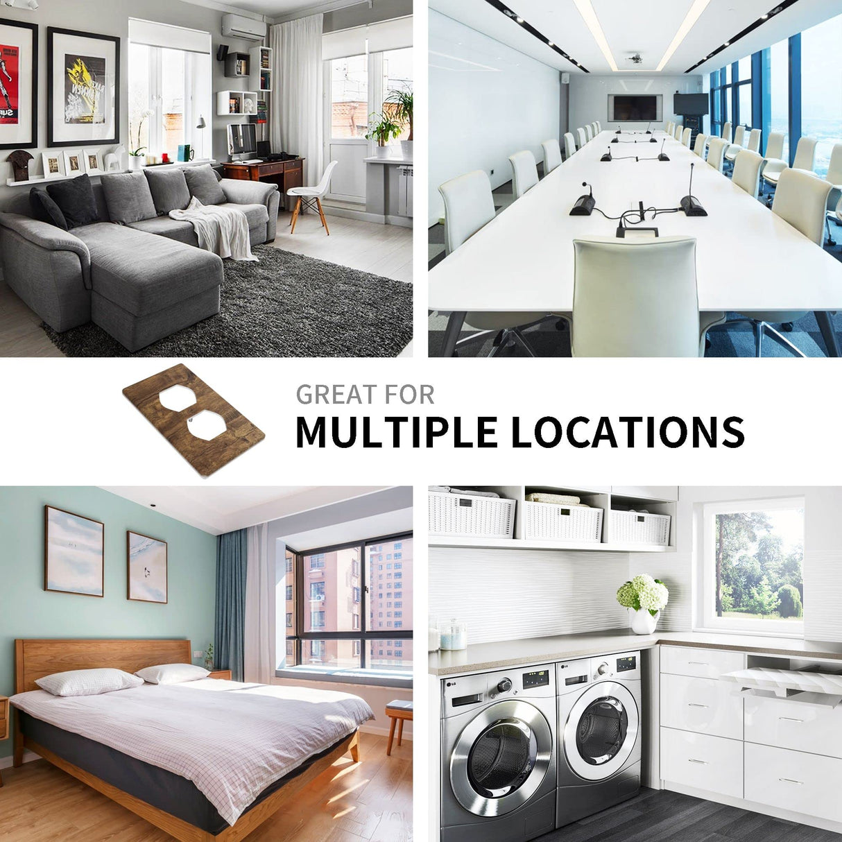 Rustic Wood Print Outlet Covers Wall Plate Single Duplex Receptacle Cover Electrical Outlet Plate Brown Farmhouse Decorative Switch Plate,4.50 x 2.76 Inch YWTZWT