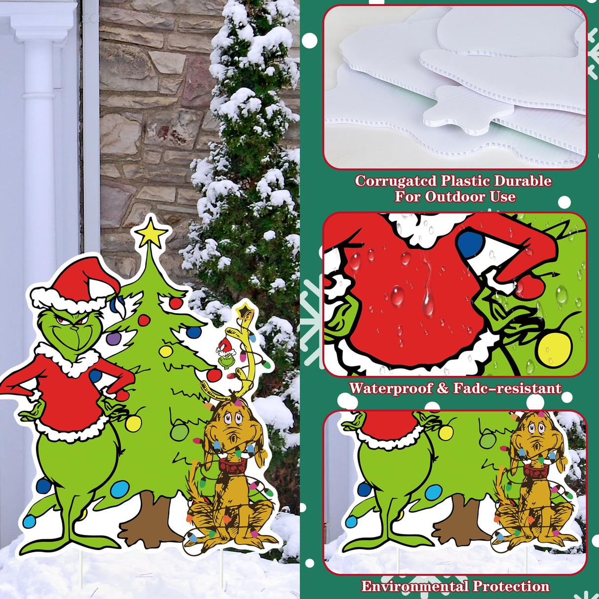 Christmas Yard Sign Decorations Xmas Yard Art Garden Christmas Holiday Decoration Christmas Tree Dog Yard Stakes Ornaments Outdoor Indoor Winter Party Fence Garden Yard Lawn Decor Kids Gift Denylo pro