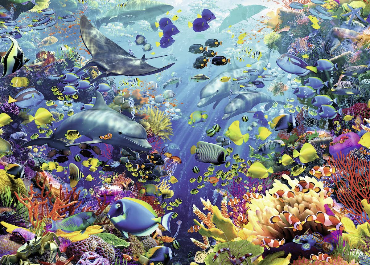 Ravensburger Underwater Paradise Jigsaw Puzzle - 9000 Pieces Blueboard | Precision-Cut Fit | Unique Piece Design | Ideal Gift for Puzzle Enthusiasts Ravensburger