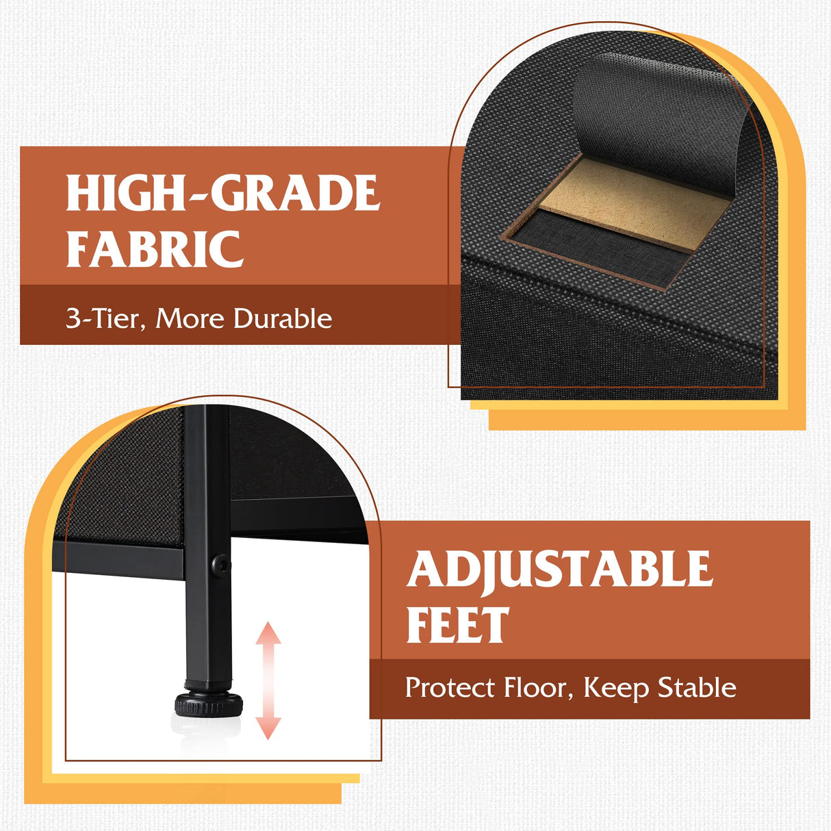 WLIVE 8 Drawer Dresser for Bedroom, Fabric Black Dresser with Large Storage Drawer Unit for Entryway, Chest of Drawers for Living Room WLIVE