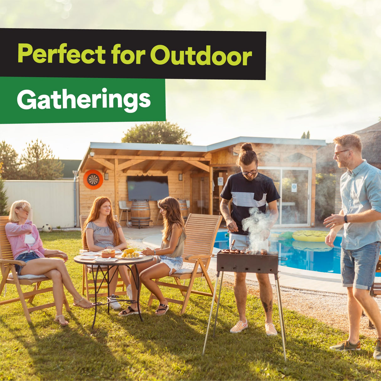 EconoHome 4-Piece Outdoor Patio Furniture Set - Patio Set with 2 Rattan Chairs, 1 Loveseat & 1 Glass -Top Coffee Table - Weather-Proof Wicker with Cushions - Conversation Set for Porch, Balcony, Lawn EconoHome