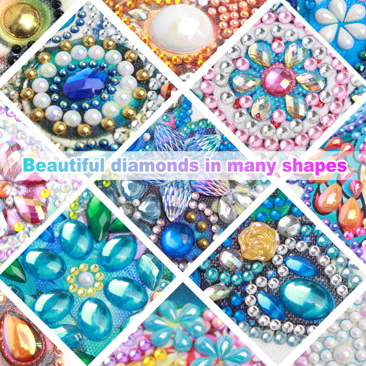 antor Special Shape Diamond Art Kit for Adults, 5D Diamond Painting Kits for Beginner, Crystal Rhinestone Landscape Painting with Red Plum Blossoms, DIY Diamond Painting for Home Wall Decor Gift antor