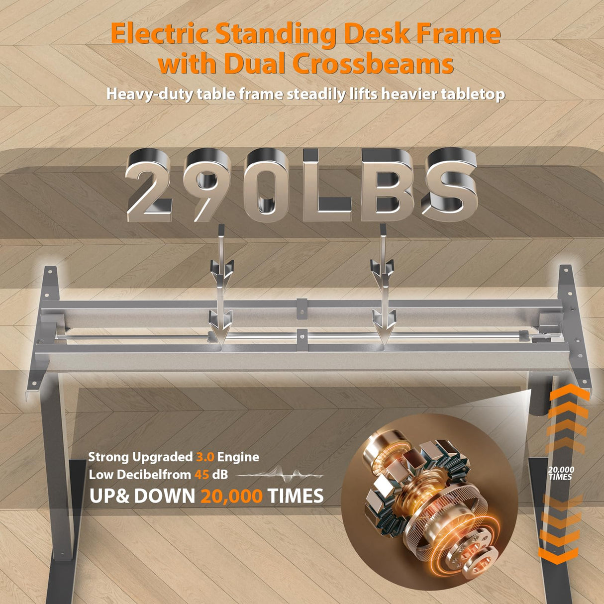 XINYAO Electric Standing Desk with 5 Drawers, Height Adjustable Desk 63 x 30 Inches Stand Up Desk, Ergonomic Desk with Wider Larger Desktop,Double Beam Standing Office Computer Desk (Rustic Brown) XINYAO