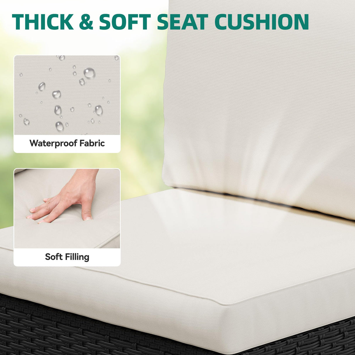 YITAHOME 7 Pieces Patio Furniture Set, Sectional Sofa PE Rattan Wicker Conversation Set Outside Couch with Table and Cushions for Porch Garden Backyard Balcony YITAHOME