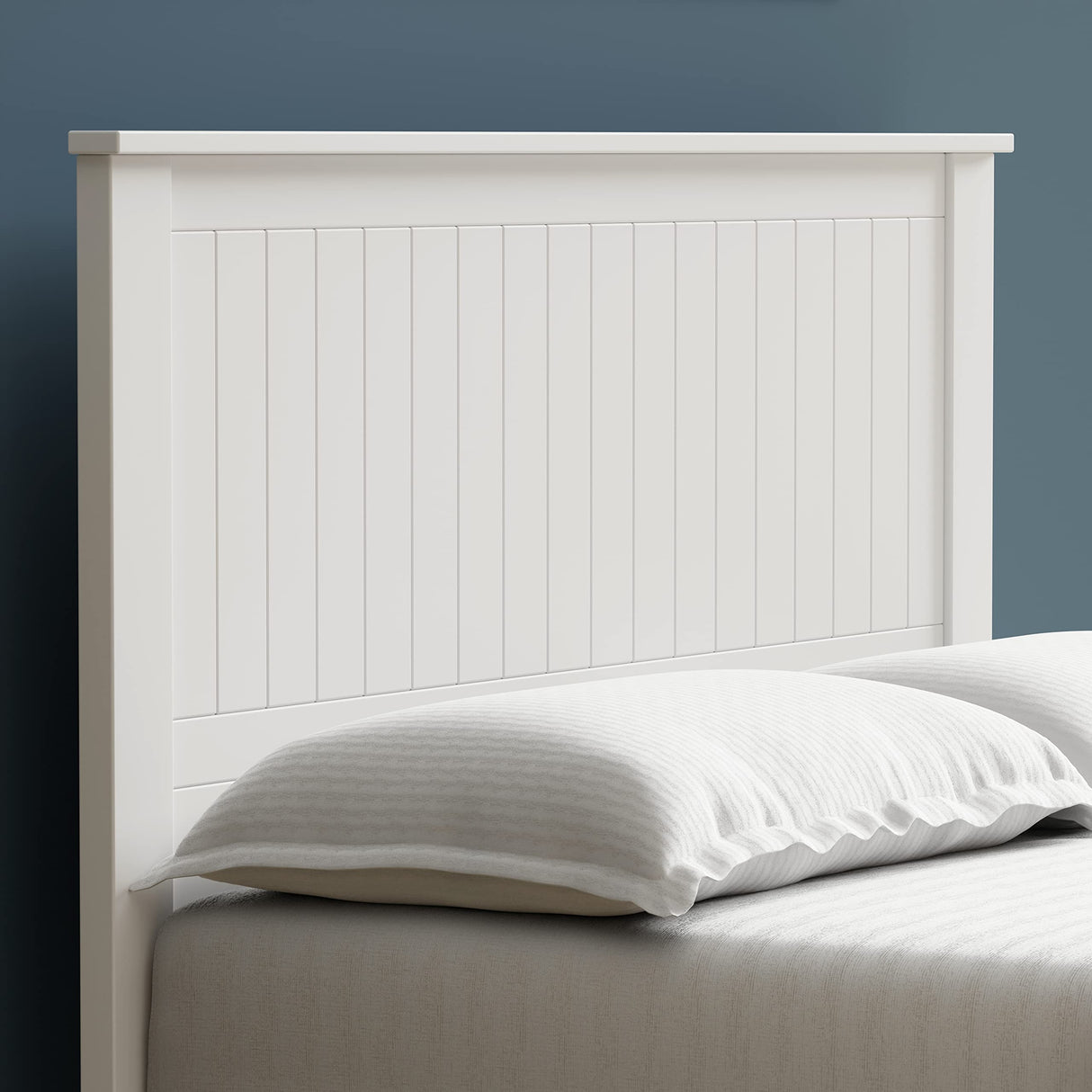 Glenwillow Home Wainscott Wood Panel Headboard in White - Full Size Glenwillow Home