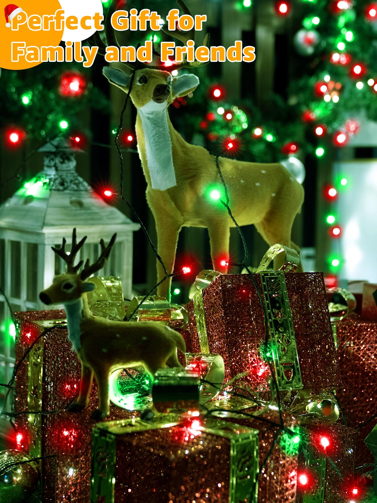 BrightChristmas 500 LED 164 FT Christmas Lights, Waterproof String Lights with Remote and Timer, Christmas Tree Lights with 8 Modes Dimmable, Fairy Lights for Holiday Decor (Red and Green) BrightChristmas